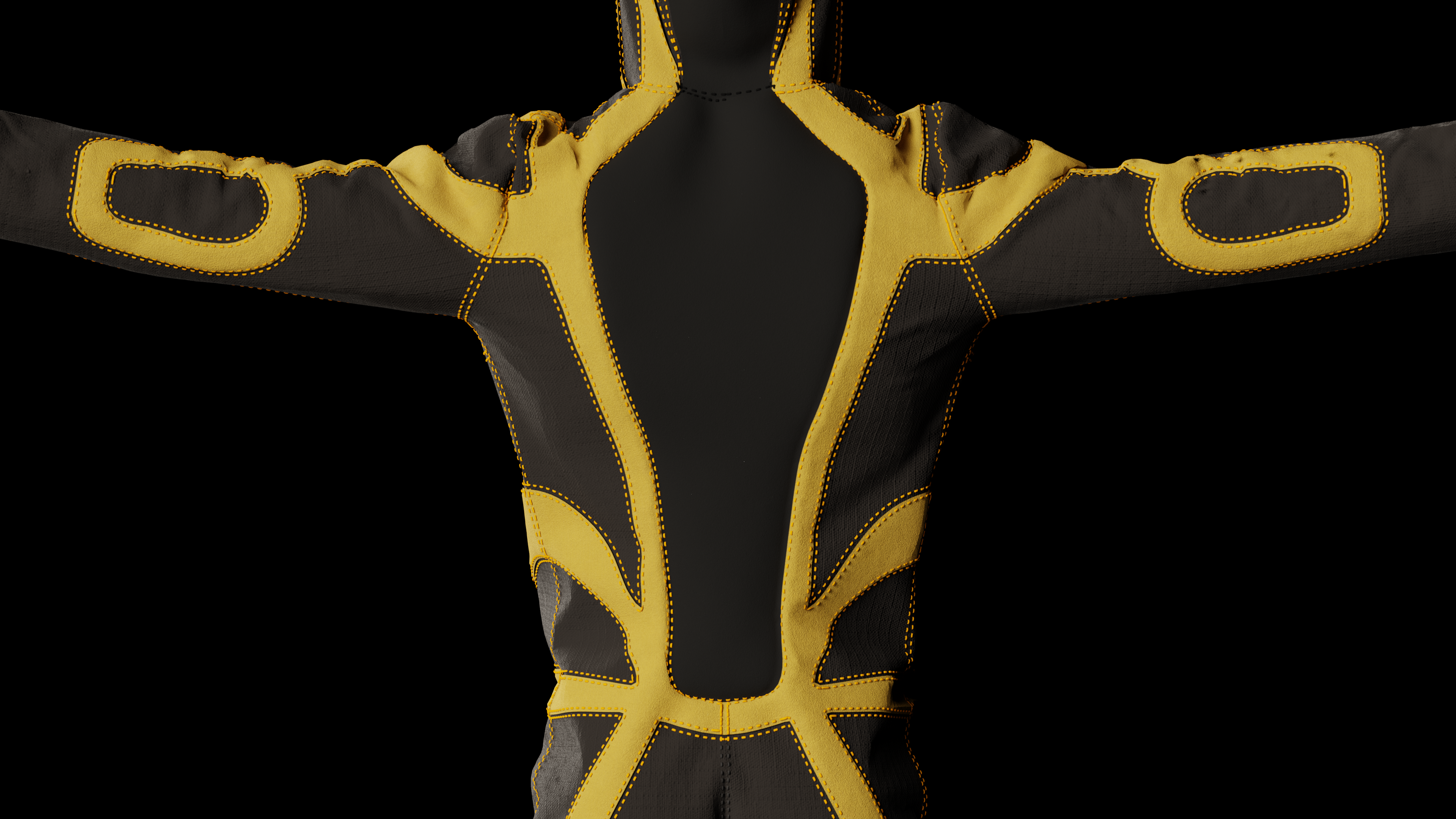 Back of winter sportswear with integrated protectors and airbags